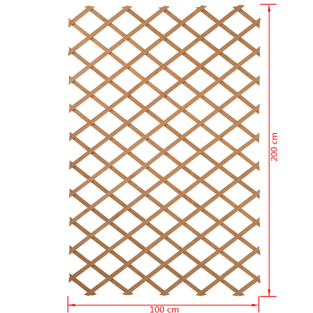 Nature Palissade de jardin 100 x 200 cm Bois Naturel