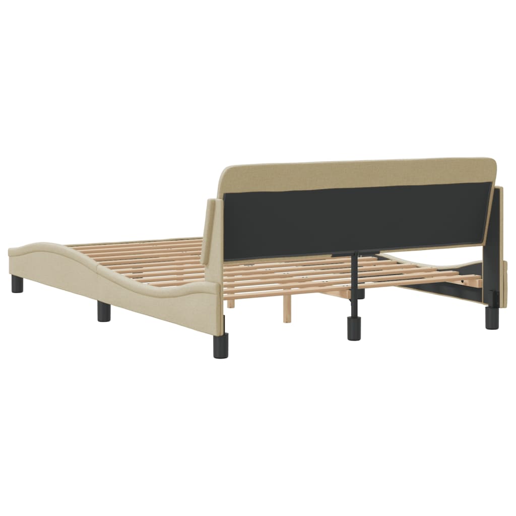 vidaXL Cadre de lit sans matelas crème 120x200 cm tissu