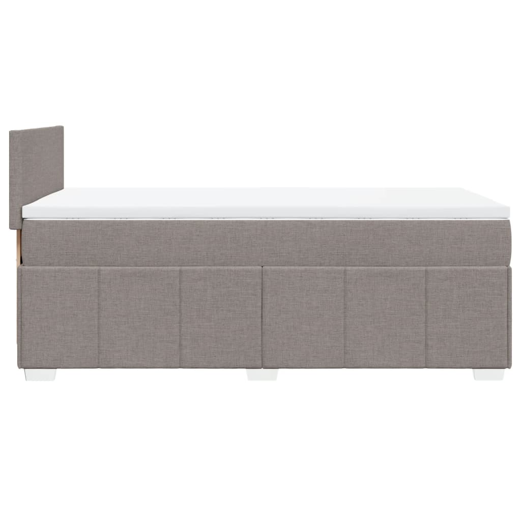 vidaXL Sommier à lattes de lit avec matelas Taupe 90x190 cm Tissu