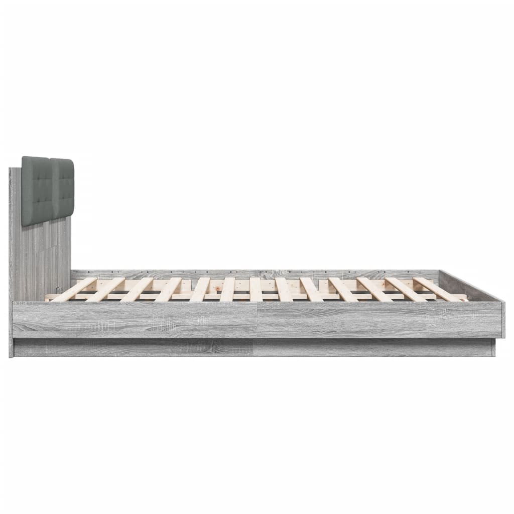 vidaXL Cadre de lit sans matelas sonoma gris 180x200 cm