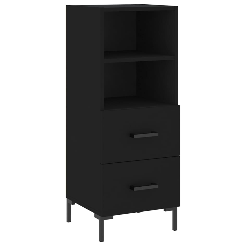 vidaXL Buffet haut Noir 34,5x34x180 cm Bois d'ingénierie