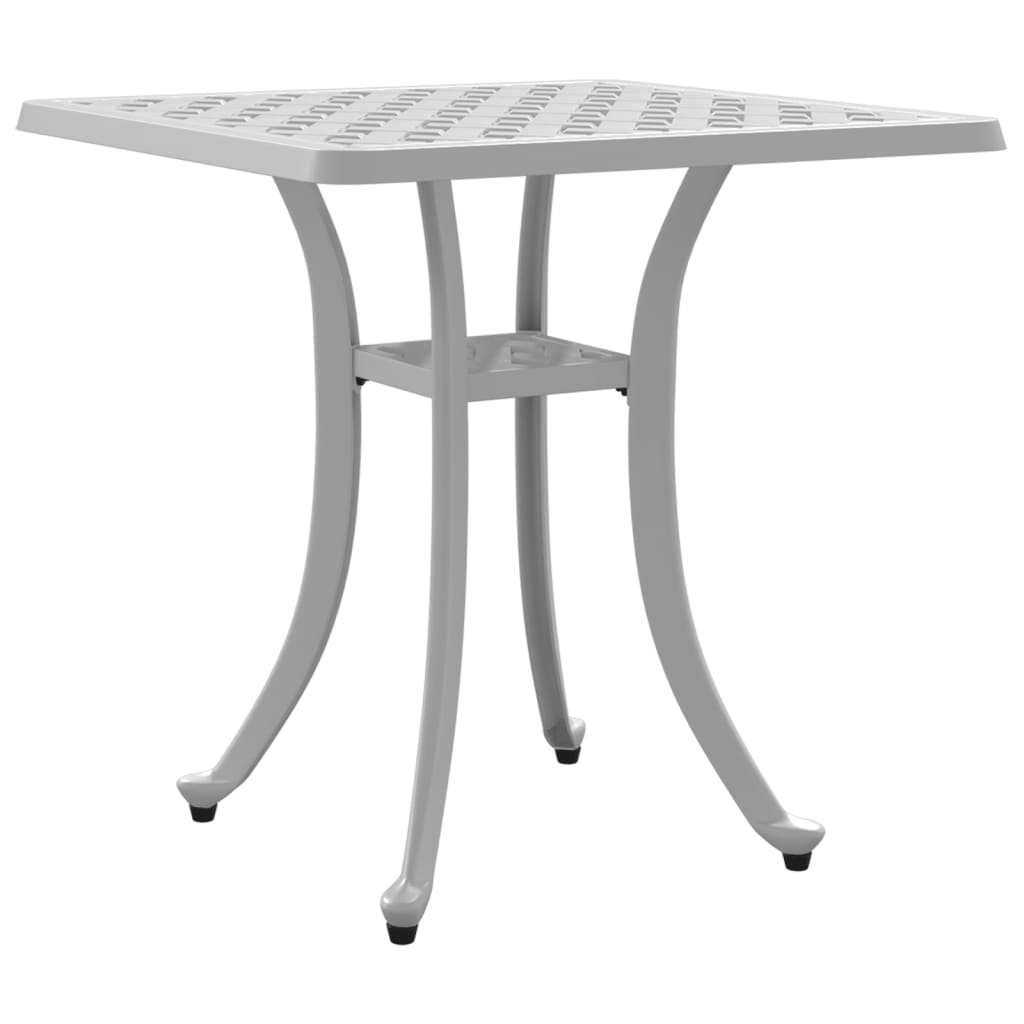 vidaXL Table de jardin blanc 53x53x53 cm aluminium coulé