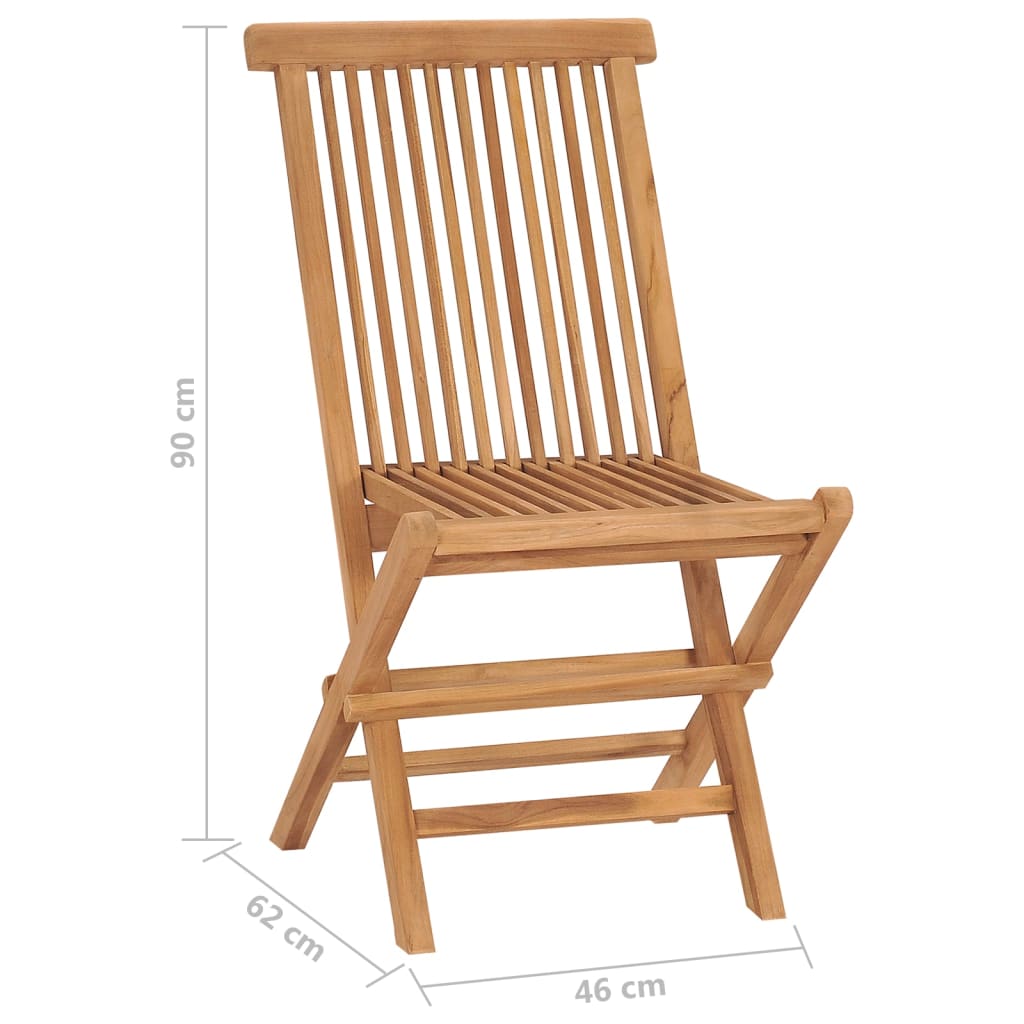 vidaXL Chaises de jardin pliables lot de 2 Bois de teck massif