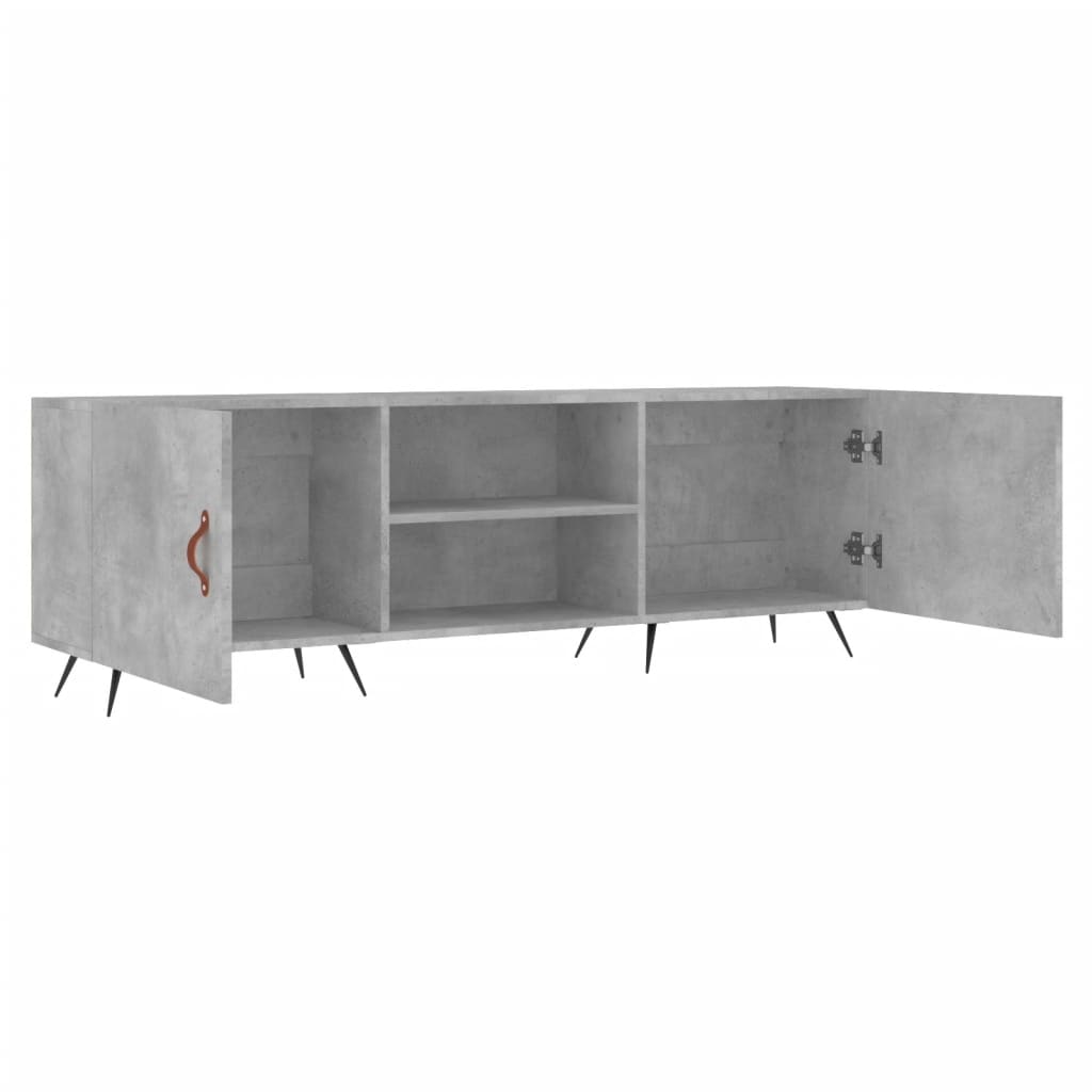 vidaXL Meuble TV gris béton 150x30x50 cm bois d'ingénierie