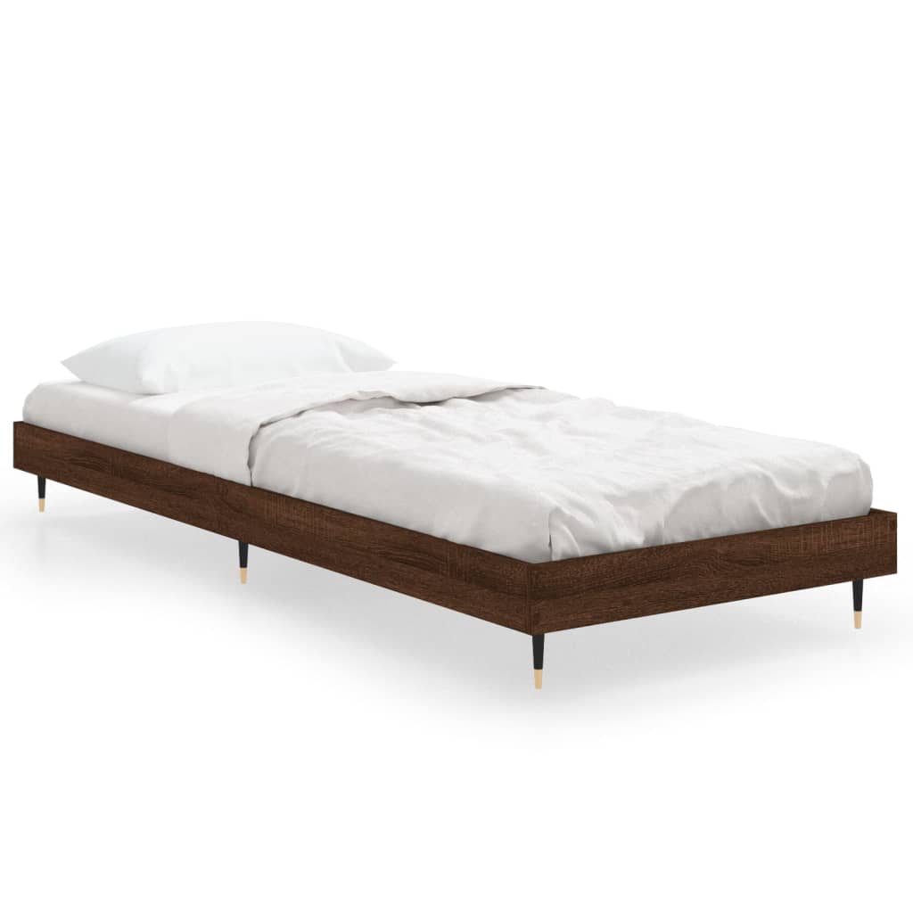 vidaXL Cadre de lit sans matelas chêne marron 75x190cm bois ingénierie