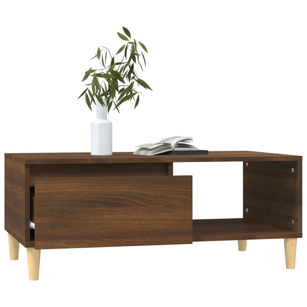 vidaXL Table basse Chêne marron 90x50x36,5 cm Bois d'ingénierie