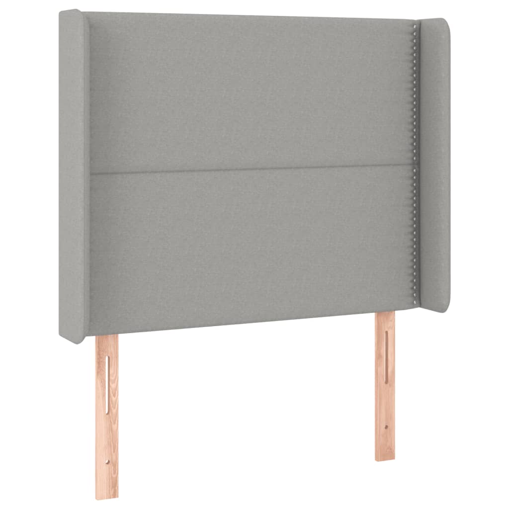 vidaXL Tête de lit à LED Gris clair 83x16x118/128 cm Tissu