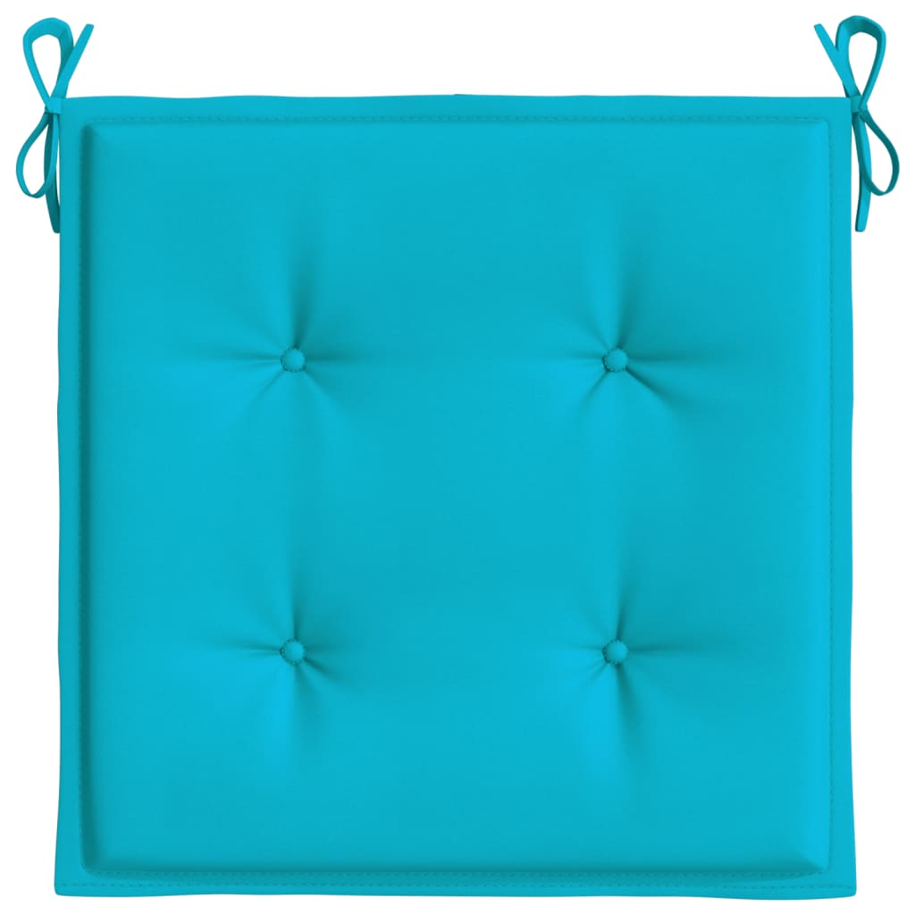 vidaXL Coussins de chaise de jardin lot de 2 turquoise 40x40x3cm tissu