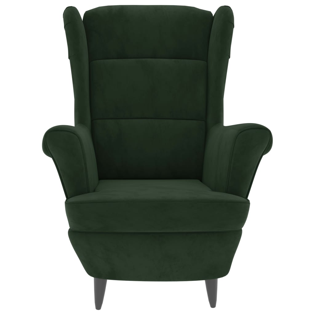 vidaXL Fauteuil vert foncé velours