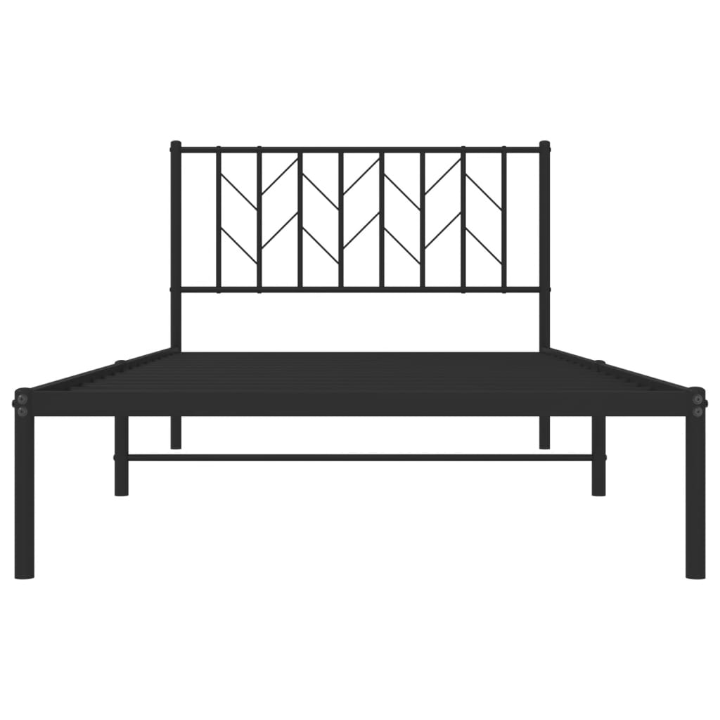 vidaXL Cadre de lit métal sans matelas avec tête de lit noir 107x203cm