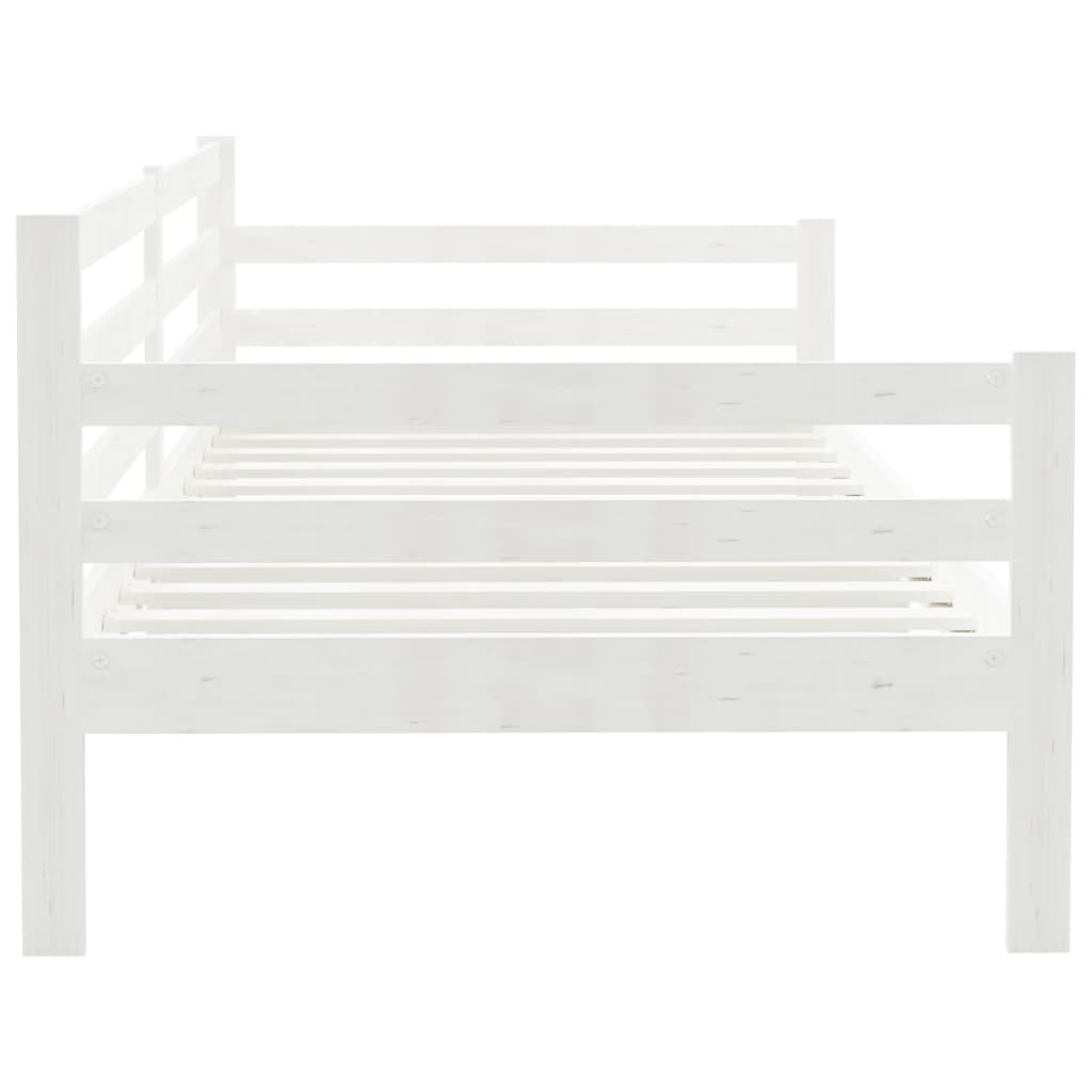 vidaXL Lit de jour sans matelas blanc bois de pin massif 90x200 cm