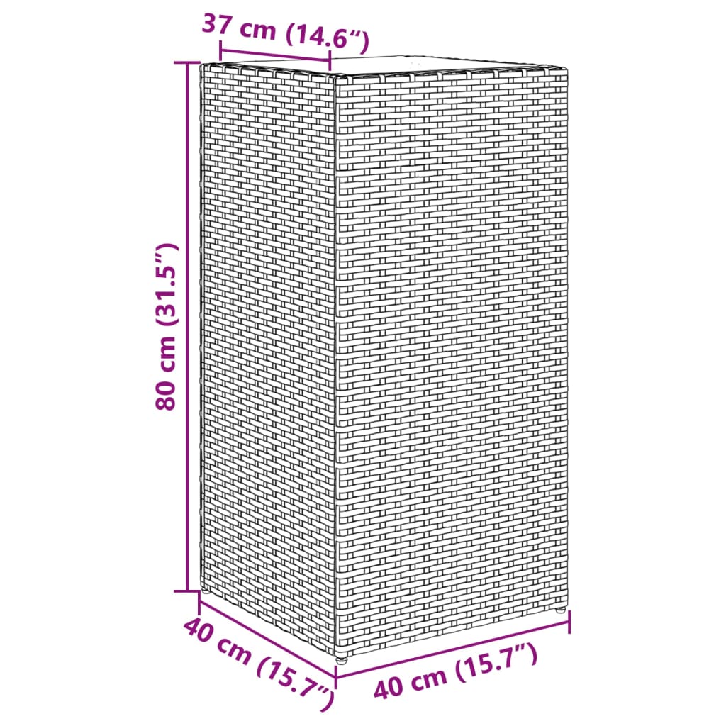 vidaXL Jardinières 2 pcs noir 40x40x80 cm résine tressée