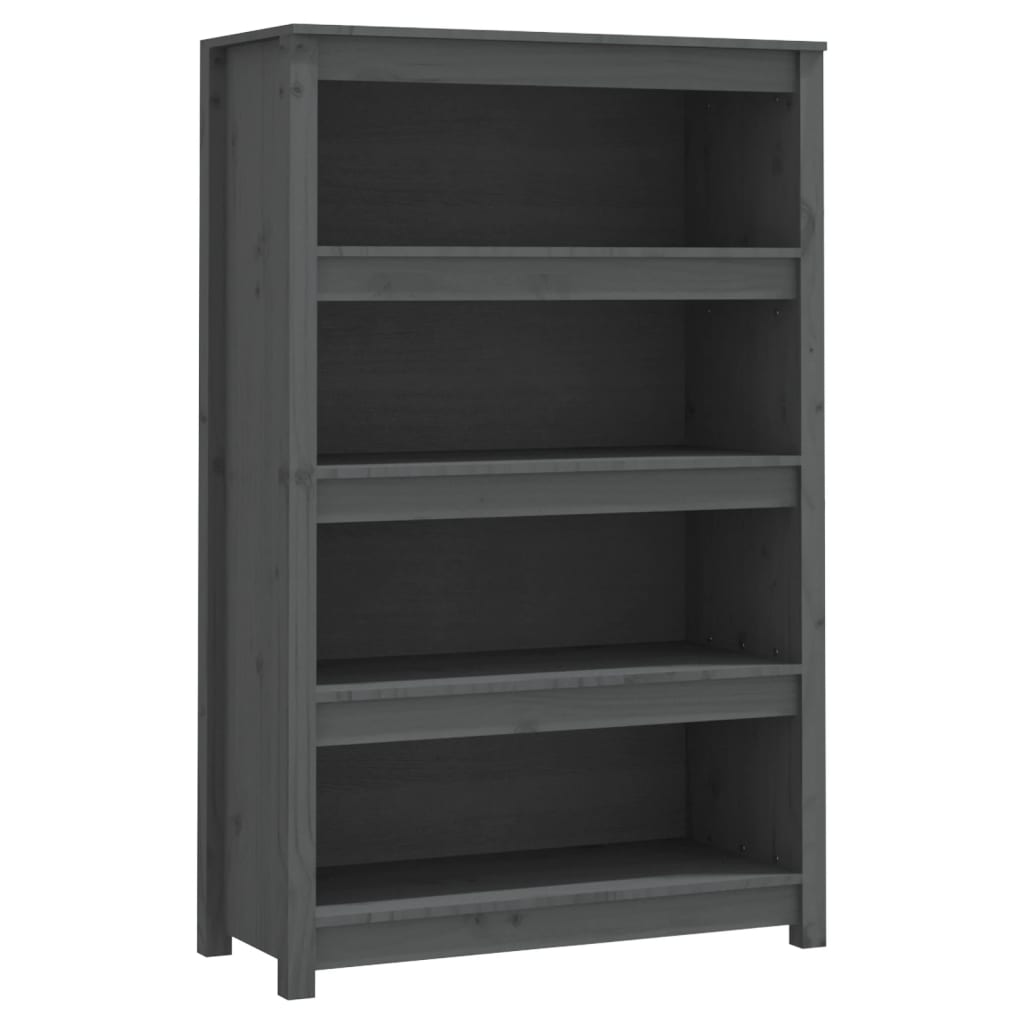 vidaXL Bibliothèque Gris 80x35x126 cm Bois de pin massif