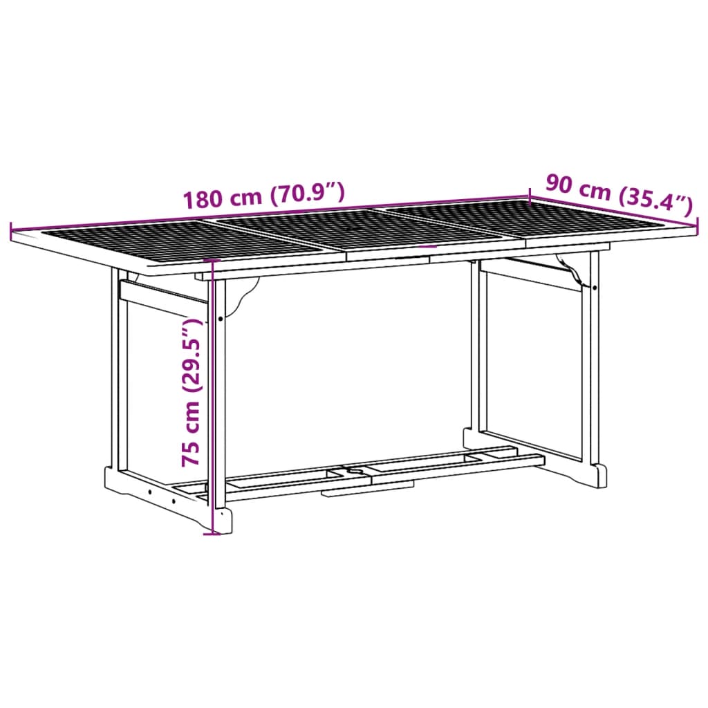 vidaXL Ensemble à manger de jardin 7 pcs bois massif d'acacia