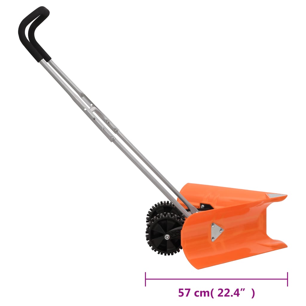 vidaXL Pelle à neige double angle avec poignée extensible orange acier