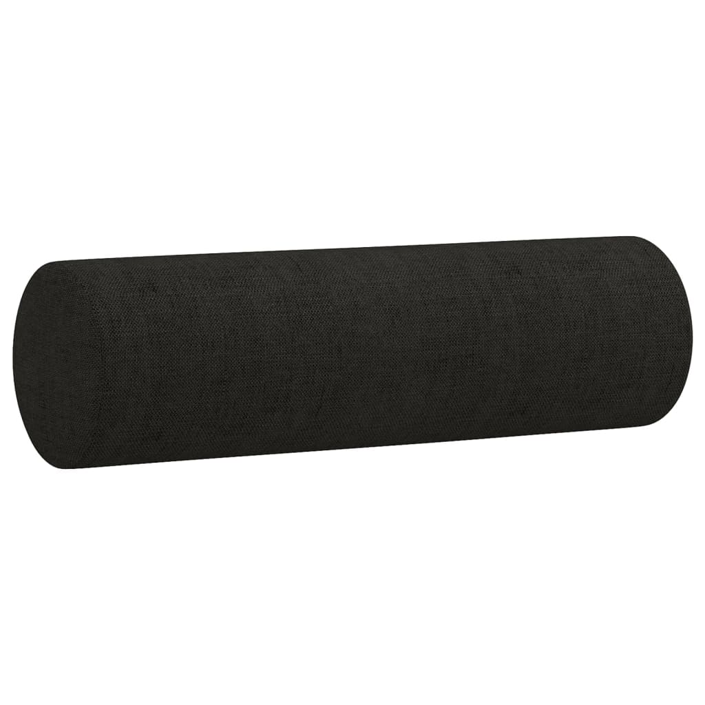 vidaXL Ensemble de canapés 2 pcs avec coussins noir tissu