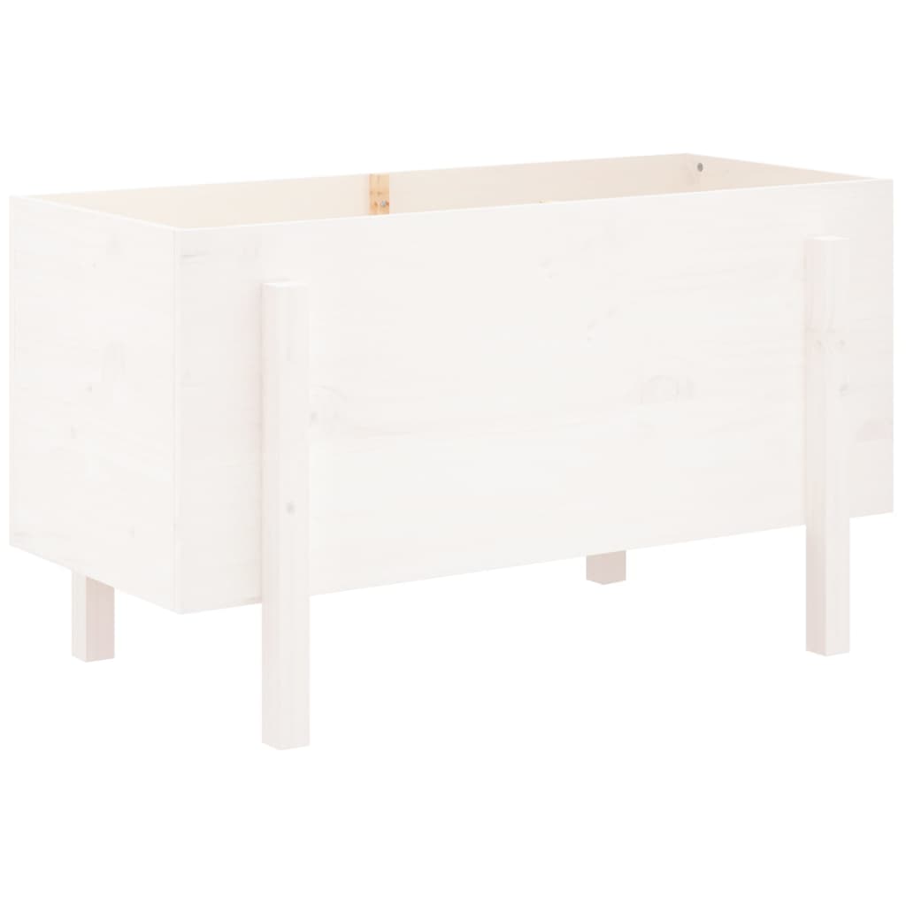 vidaXL Lit surélevé de jardin blanc 101x50x57 cm bois de pin massif