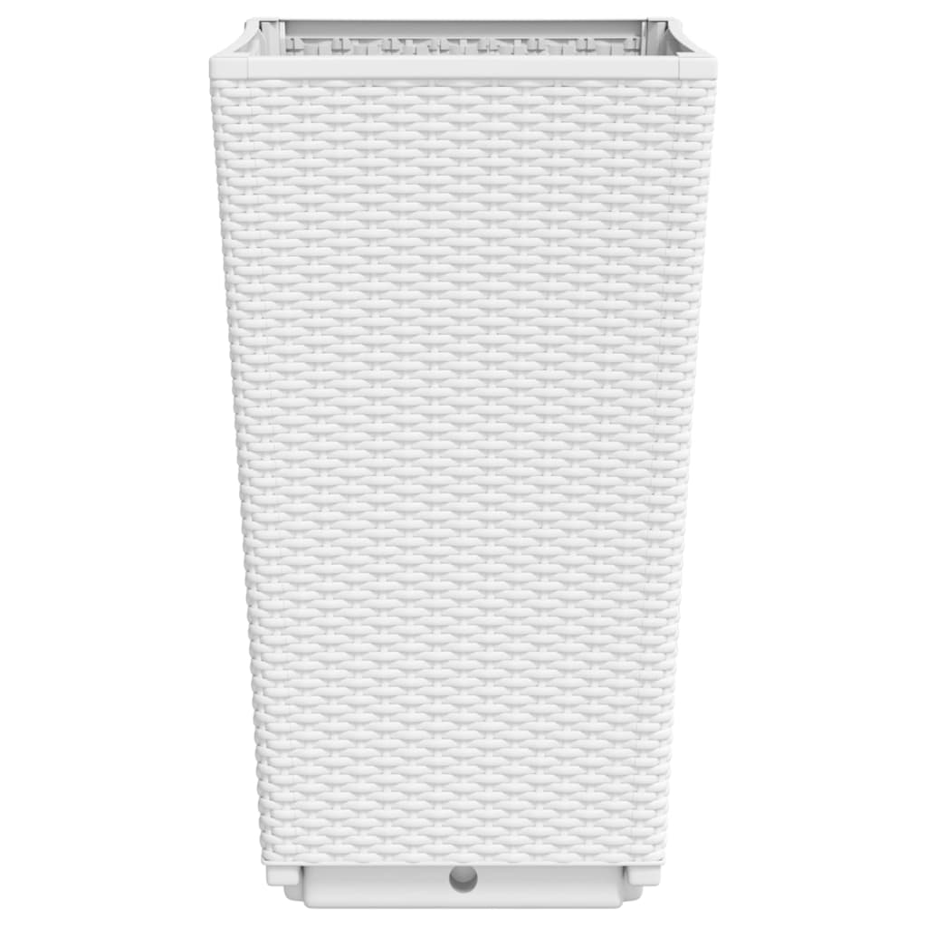 vidaXL Jardinières 4 pcs blanc 32,5x32,5x57 cm polypropylène