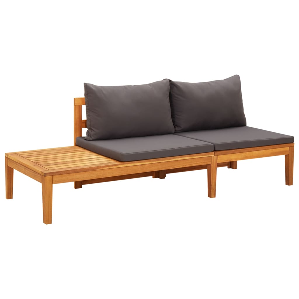 vidaXL Bancs de jardin avec coussins gris foncé lot de 2 Bois d'acacia