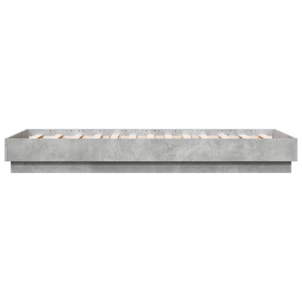 vidaXL Cadre de lit sans matelas gris béton 75x190 cm