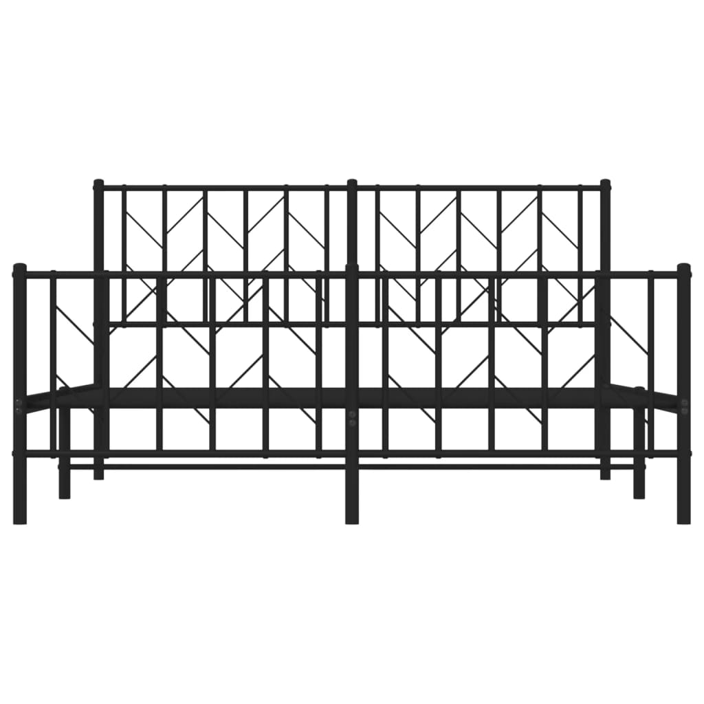 vidaXL Cadre de lit métal sans matelas avec pied de lit noir 150x200cm