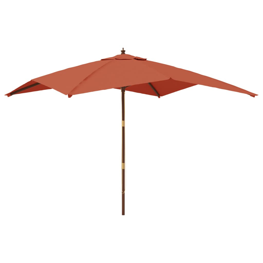 vidaXL Parasol de jardin avec mât en bois terre cuite 300x300x273 cm