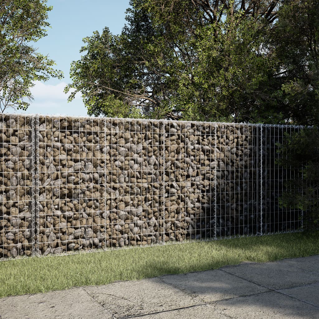 vidaXL Panier gabion avec couvercle 200x100x100 cm fer galvanisé