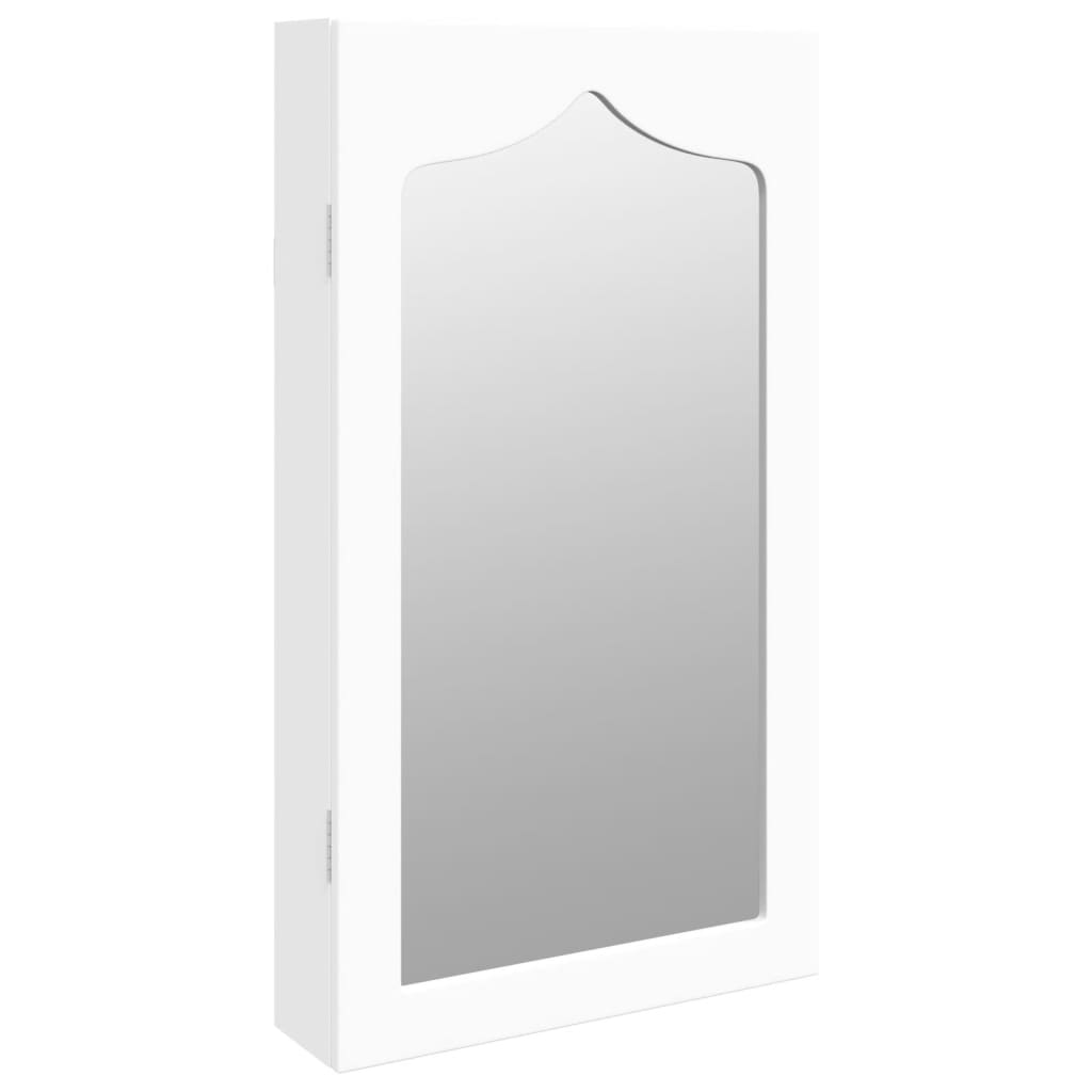 vidaXL Armoire à bijoux avec miroir murale blanc 37,5x10x67 cm