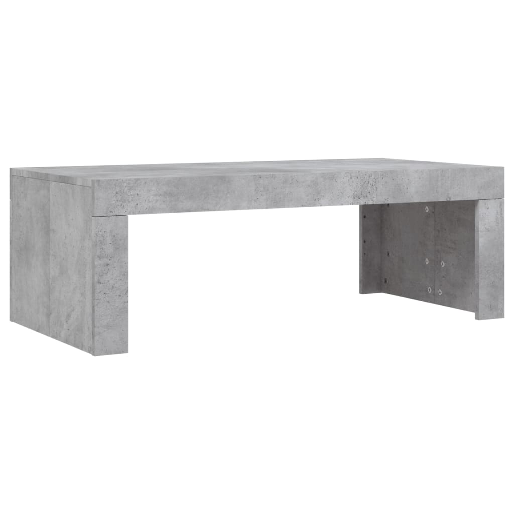 vidaXL Table basse gris béton 102x50x36 cm bois d'ingénierie