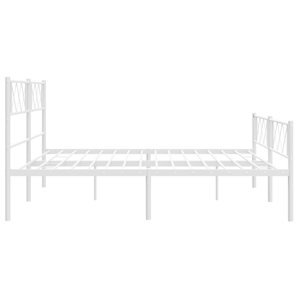 vidaXL Cadre de lit métal sans matelas et pied de lit blanc 193x203 cm