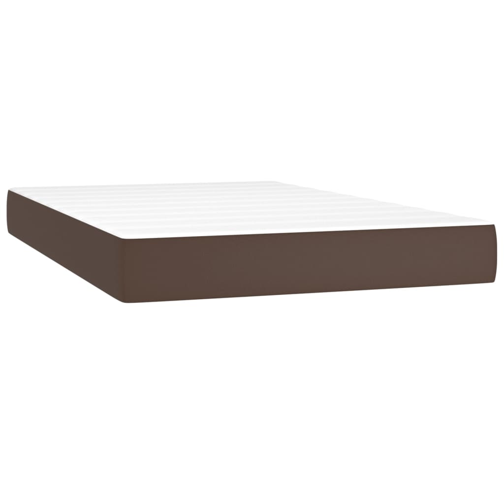 vidaXL Sommier à lattes de lit matelas et LED Marron 120x200 cm