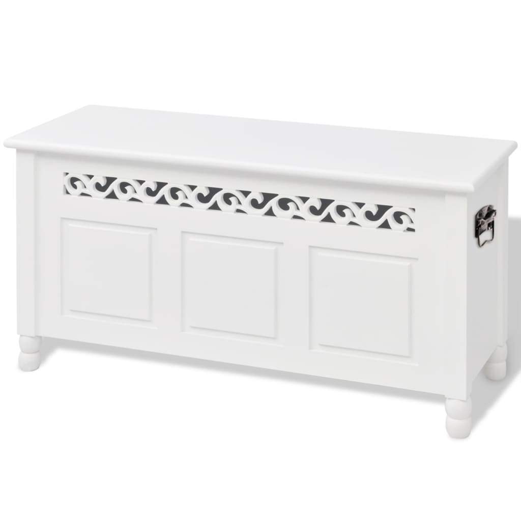 vidaXL Banc de rangement en style baroque PFDM blanc