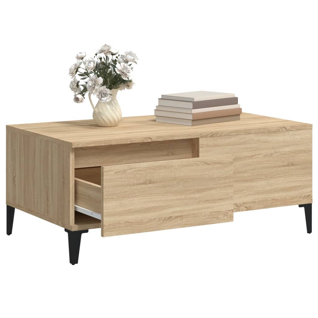 vidaXL Table basse Chêne sonoma 90x50x36,5 cm Bois d'ingénierie