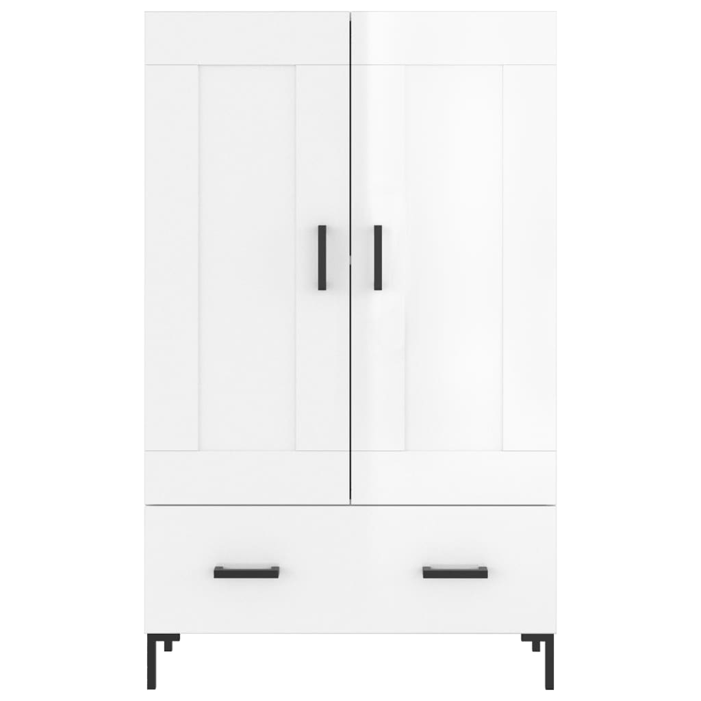 vidaXL Buffet haut blanc brillant 69,5x31x115 cm bois d'ingénierie