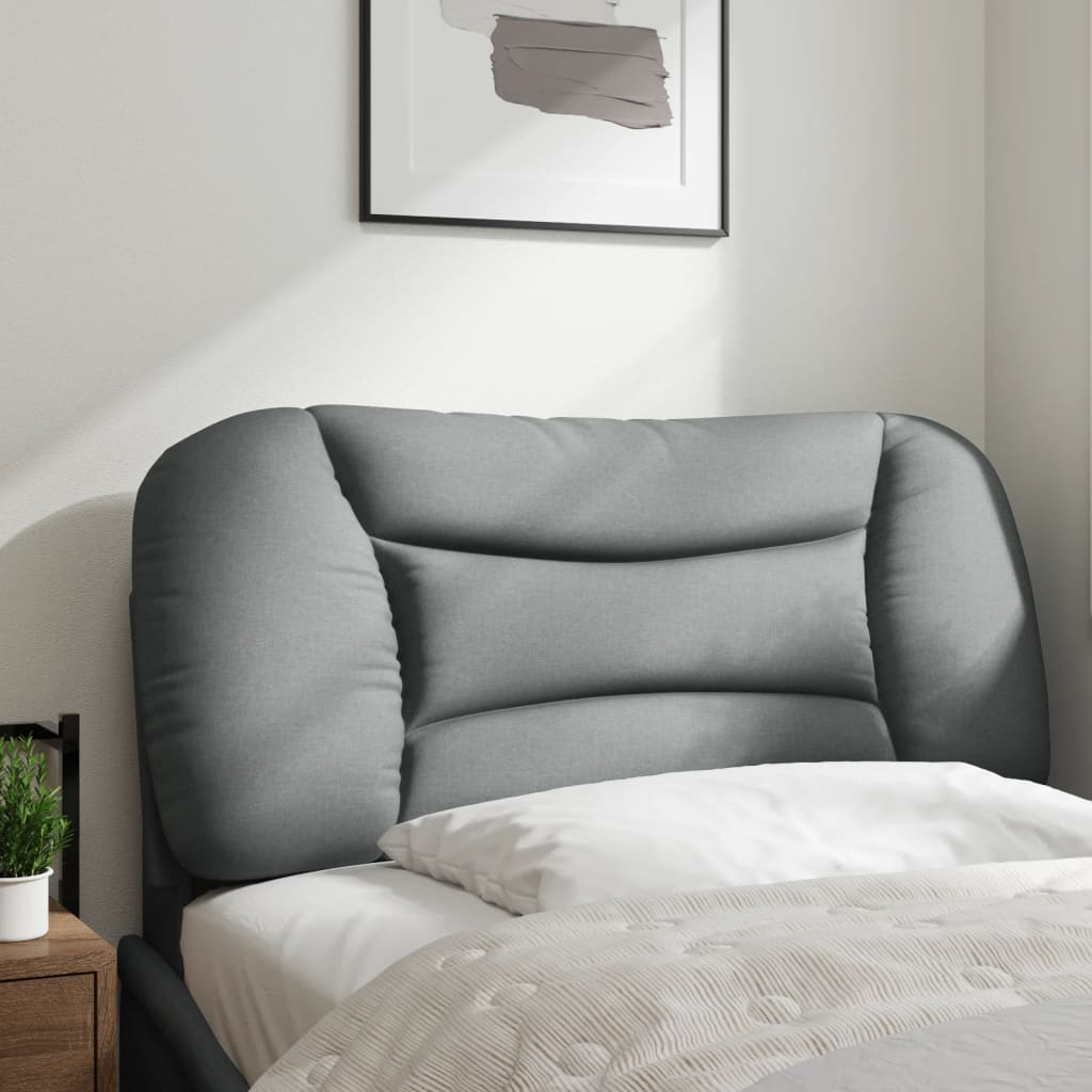 vidaXL Coussin de tête de lit gris clair 80 cm tissu