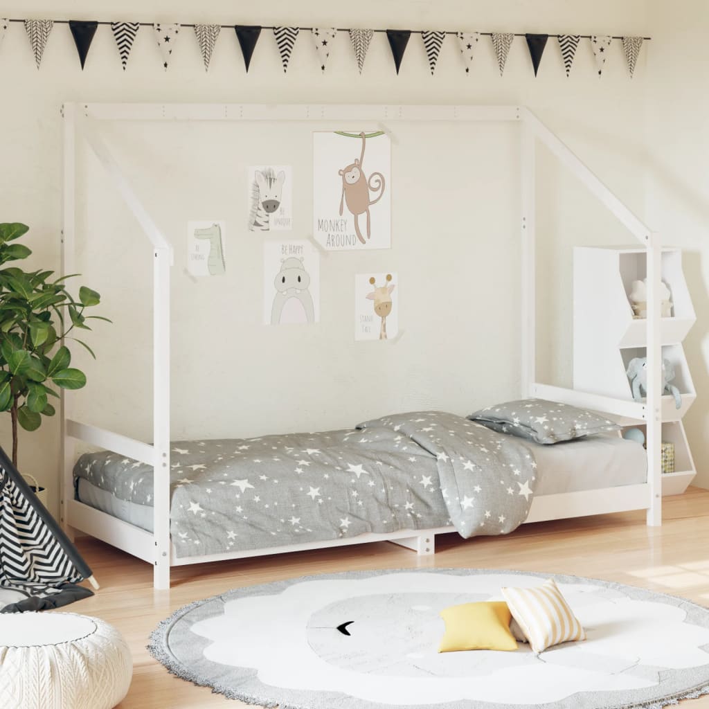 vidaXL Cadre de lit pour enfants blanc 80x200 cm bois de pin massif