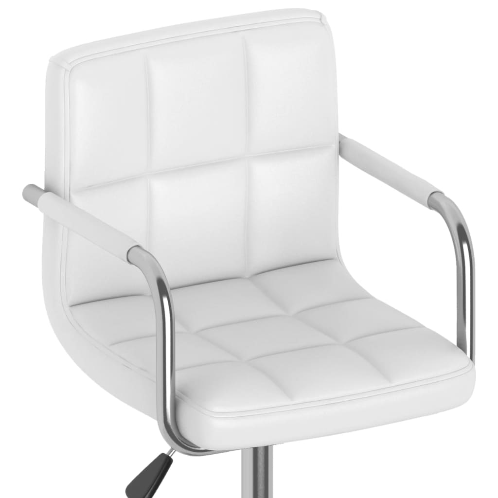 vidaXL Chaises pivotantes à manger lot de 4 blanc similicuir