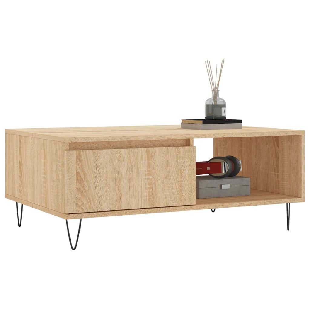 vidaXL Table basse chêne sonoma 90x60x35 cm bois d'ingénierie