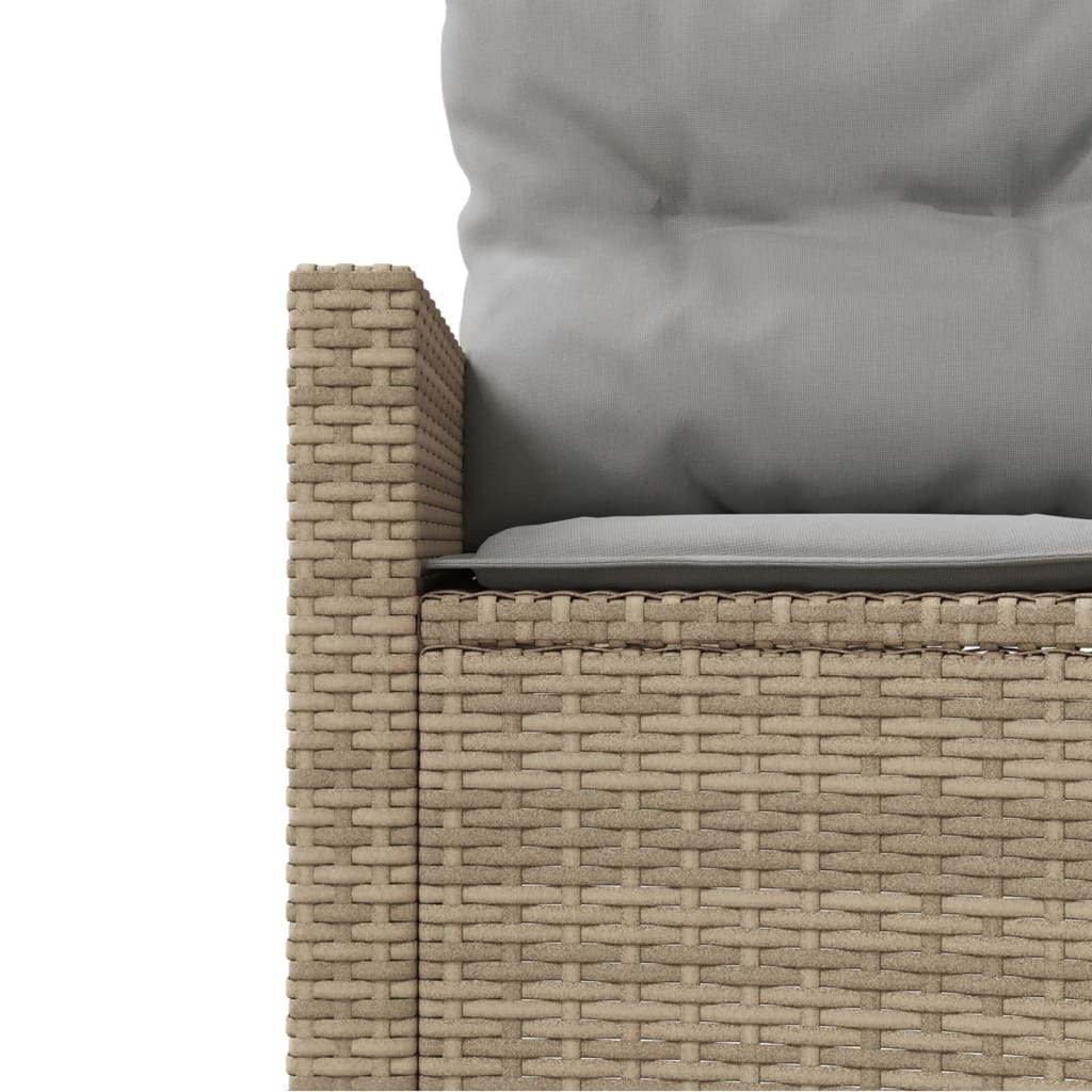 vidaXL Canapé de jardin avec coussins demi-rond beige résine tressée