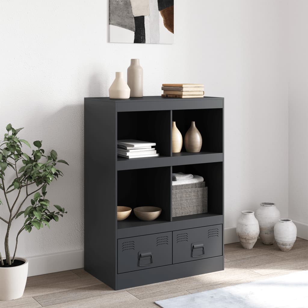 vidaXL Buffet haut anthracite 67x39x95 cm acier