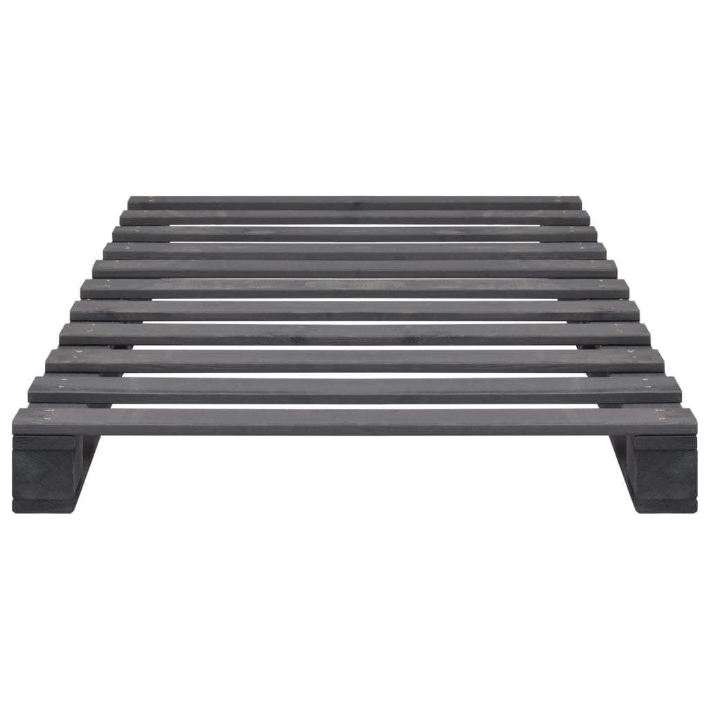 vidaXL Cadre de lit de palette sans matelas gris 100x200cm bois massif