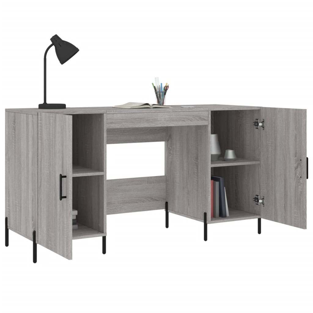 vidaXL Bureau sonoma gris 140x50x75 cm bois d'ingénierie