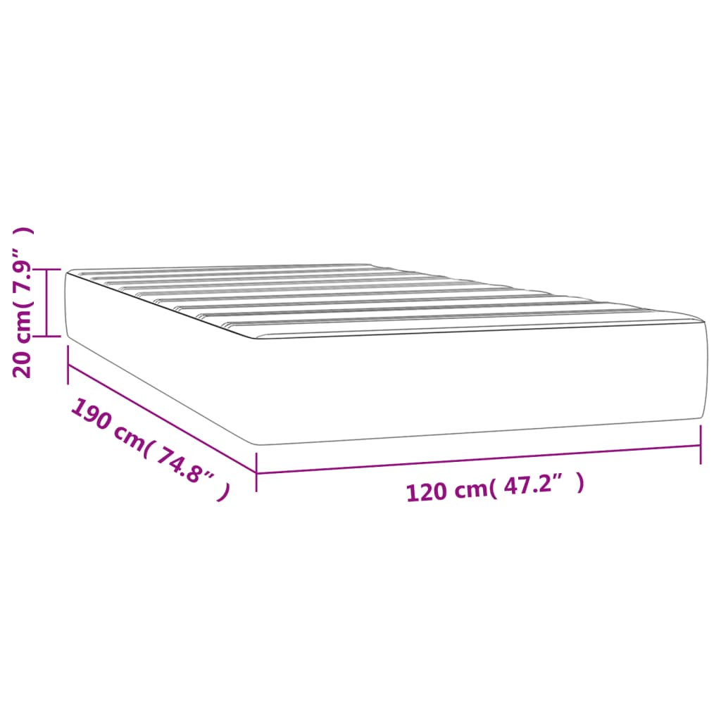 vidaXL Matelas de lit à ressorts ensachés cappuccino 120x190x20 cm