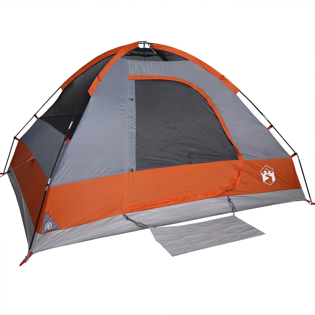 vidaXL Tente de camping à dôme 2 personnes gris et orange imperméable