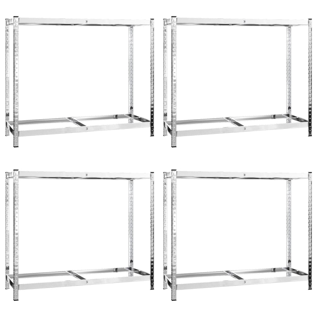 vidaXL Porte-pneus à 2 niveaux 4 pcs Argenté 110x40x110 cm Acier