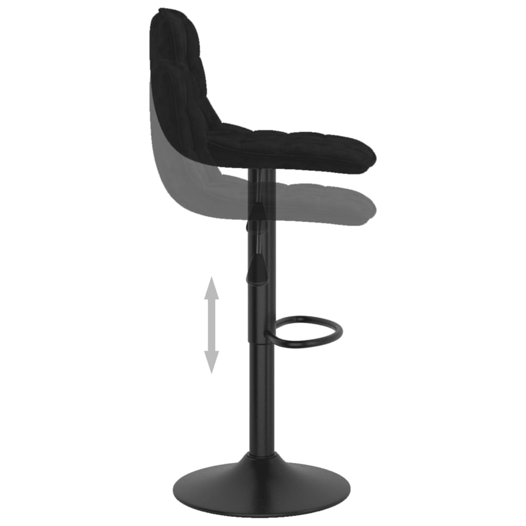 vidaXL Tabourets de bar lot de 2 Noir Velours