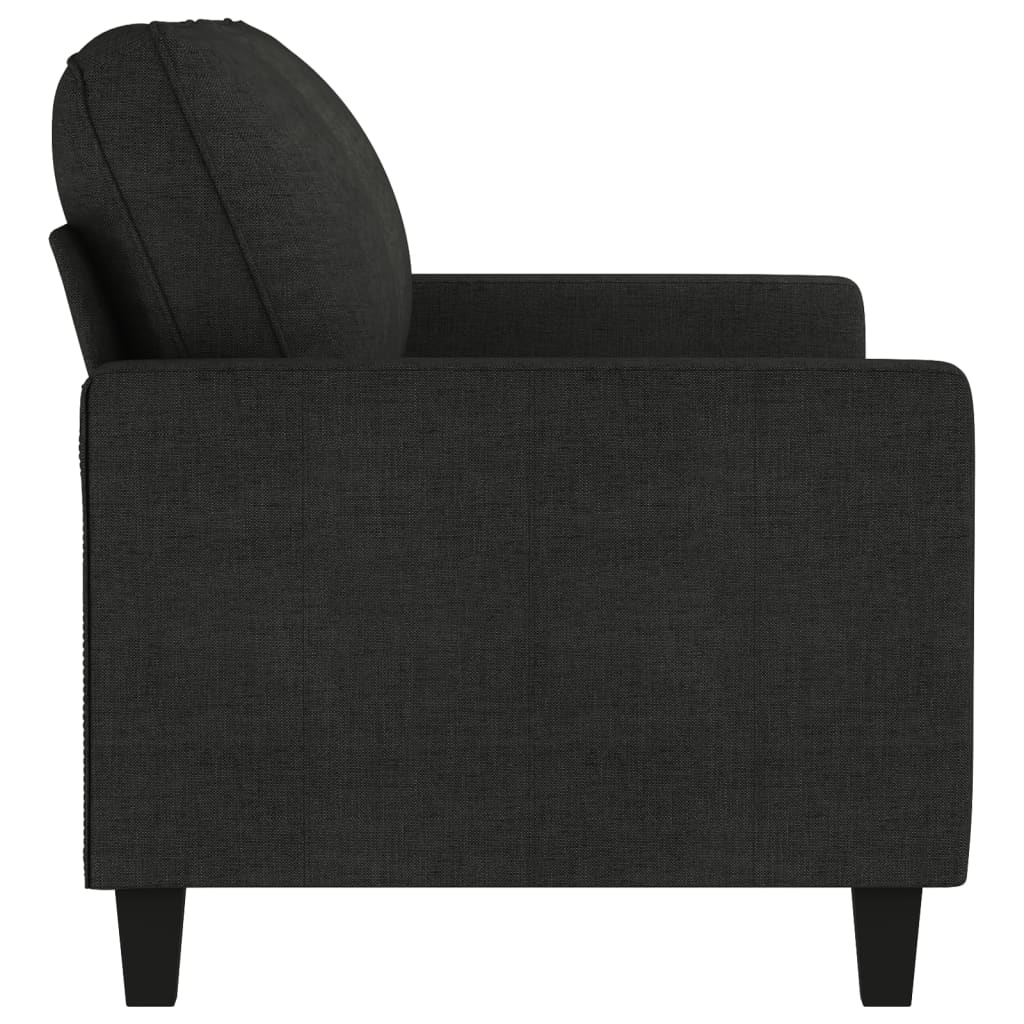 vidaXL Canapé à 2 places Noir 140 cm Tissu