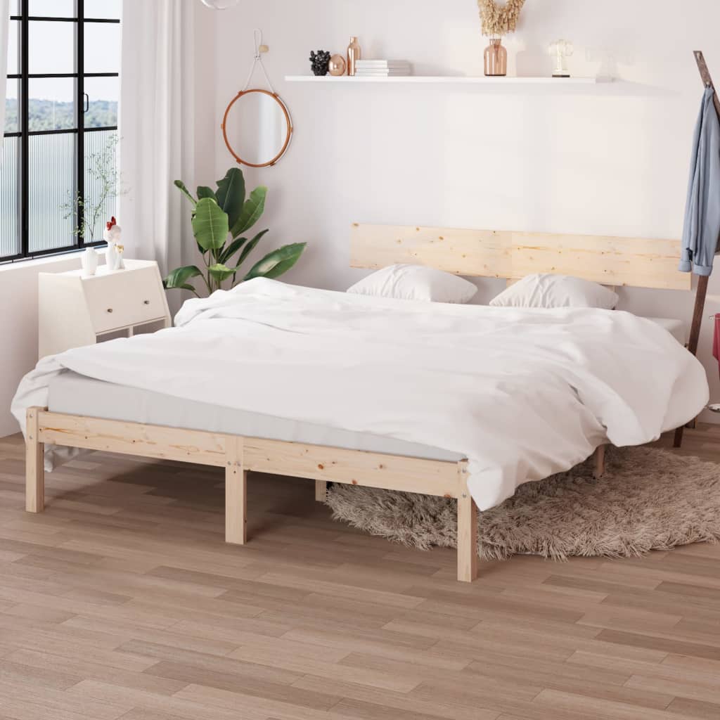 vidaXL Cadre de lit sans matelas bois massif 140x200 cm