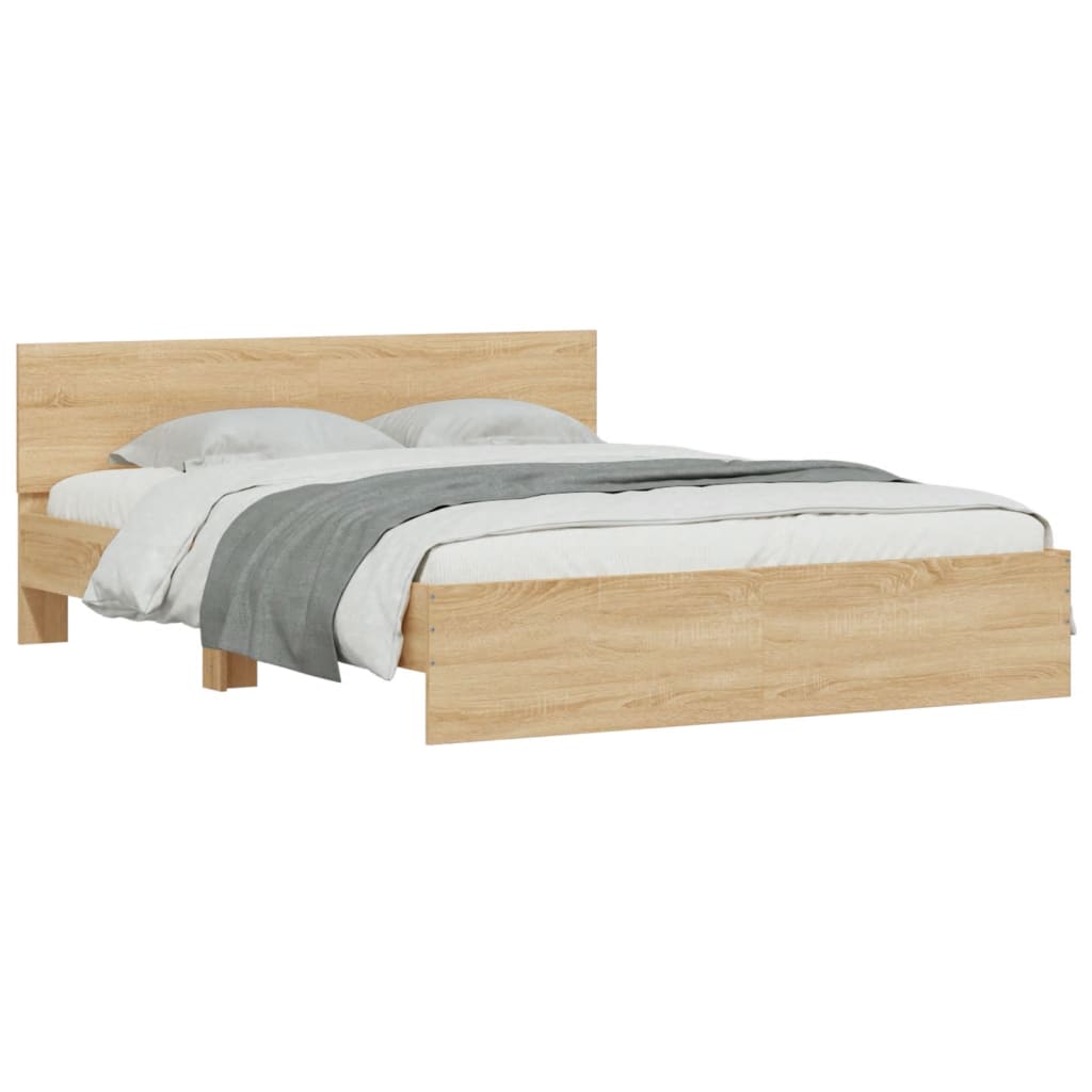 vidaXL Cadre de lit sans matelas chêne sonoma 140x200 cm