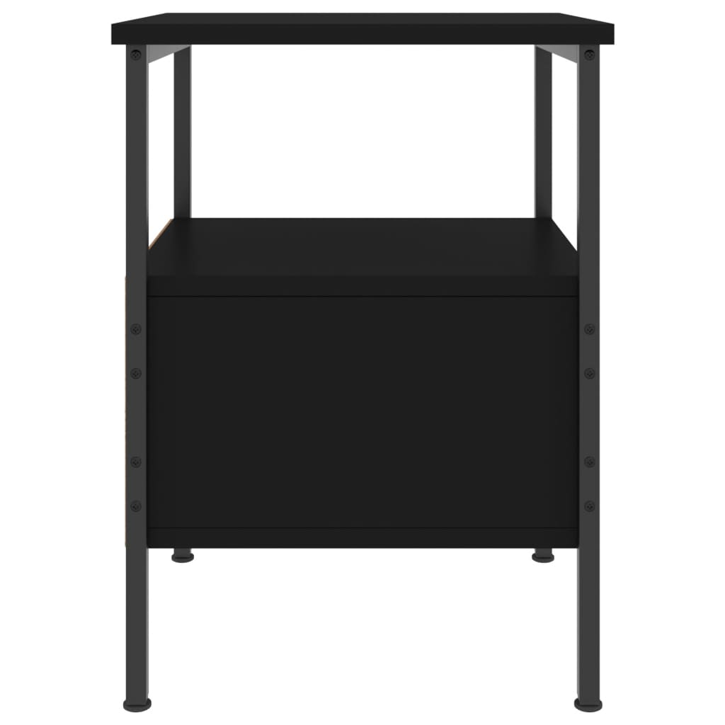 vidaXL Table de chevet noir 34x36x50 cm bois d’ingénierie